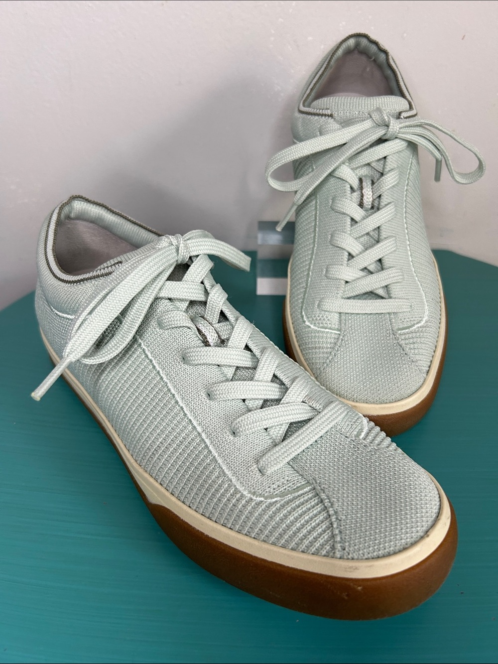 Rothy’s Women's Sea Foam Green Low-Top Lace-Up Sneakers